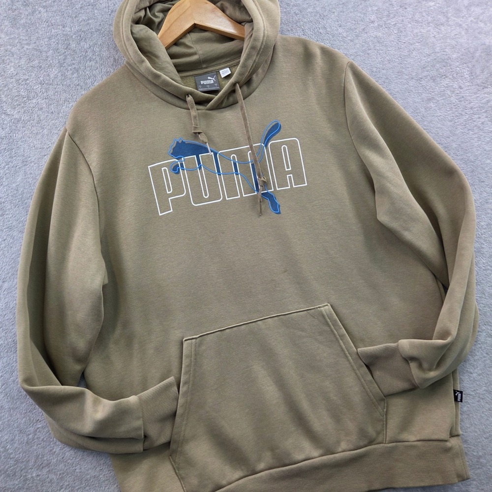 Gorpcore PUMA Everyday Essential Activewear Hoodie Mens Large Tan Athleisure